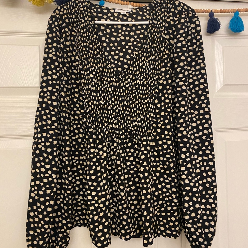 Black and cream v-neck top. Never worn.